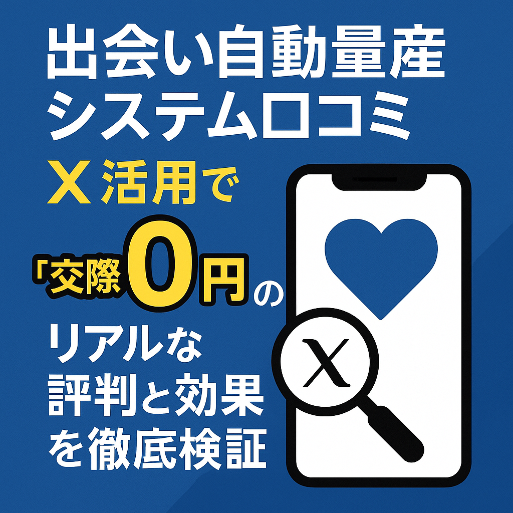 出会い自動量産システムの口コミ｜X（旧Twitter）活用で"交際費0円"のリアルな評判と効果を徹底検証