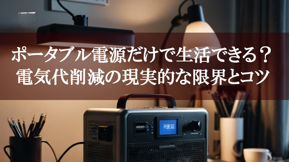 ポータブル電源だけで生活できる？電気代削減の現実的な限界とコツ